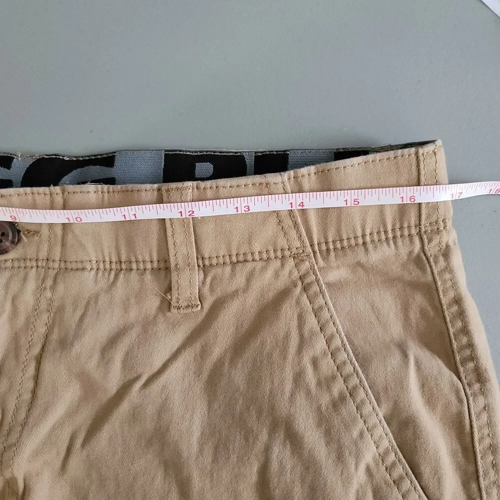 PLUG Men's Khaki Shorts Size 34 Flat Front Casual Chino Shorts